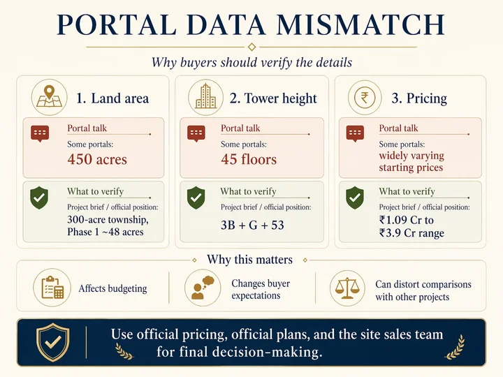 Portal data mismatch visual for Sobha OneWorld
